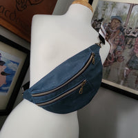 blue Wax Canvas/Trees Lining- Not so Bumbastic Bag