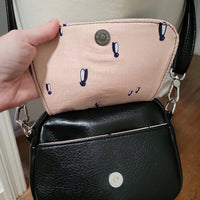 BLACK Vinyl, itty bitty Bowler Bag