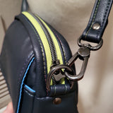 BLUE Vinyl, itty bitty Bowler Bag