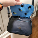BLUE Vinyl, itty bitty Bowler Bag