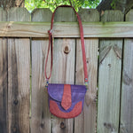 MAROON & EGGPLANT cork Dollie Bag LARGE