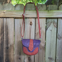 MAROON & EGGPLANT cork Dollie Bag LARGE