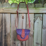MAROON & EGGPLANT cork Dollie Bag LARGE