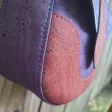 MAROON & EGGPLANT cork Dollie Bag LARGE