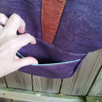 MAROON & EGGPLANT cork Dollie Bag LARGE