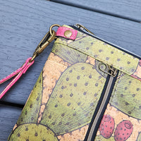 Prickly Pear, cork, Zippy Clutch