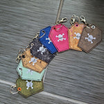 skull coffin bag tag/key fob