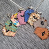 bat coffin bag tag/key fob