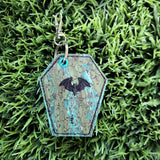 bat coffin bag tag/key fob