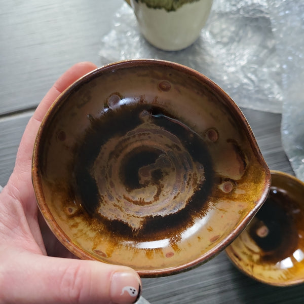 Tan dots, medium bowl