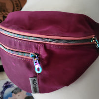 Cranberry Wax Canvas/Mushroom Lining- Not so Bumbastic Bag