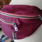 Cranberry Wax Canvas/Mushroom Lining- Not so Bumbastic Bag