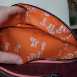 Cranberry Wax Canvas/Mushroom Lining- Not so Bumbastic Bag