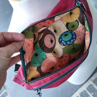 Cranberry wax canvas, Parasols Lining- Not so Bumbastic Bag