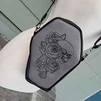 Skull embroidered, Coffin Bag