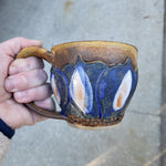 Blue flower short mug