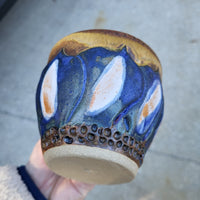 Blue flower short mug