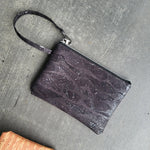 Black Silver Cork Clutch