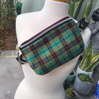 Green/Teal MIX,  HARRIS TWEED VINYL 5th Avenue Fanny/Sling