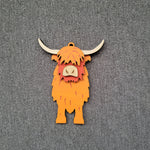 Highland Cow Wood Ornament