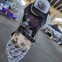 Old school Tattoo and black bark cork, WIDE Callisto crossbody