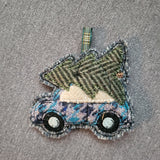Tree&Car, Harris Tweed Ornament