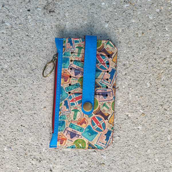 Stamps. cork Purse pal