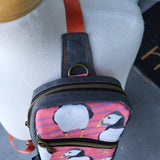 Puffin (1), Gray wax Canvas