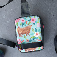 HIGHLAND COW, Olive Gingham wax Canvas