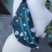 Ghosts & Cats, double zipper fanny/sling