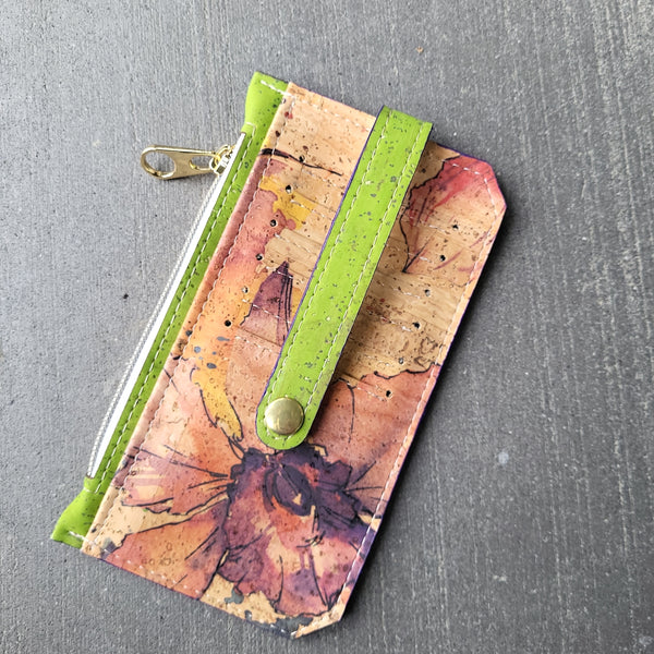Floral watercolor cork Purse pal