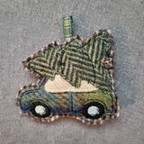 Tree&Car, Harris Tweed Ornament