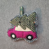 Tree&Car, Harris Tweed Ornament