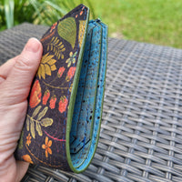 Floral & Ocean blue Cork Bi-Fold