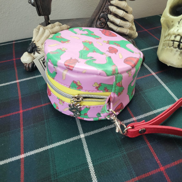 Zombie Love purple, Mini Magda, vinyl, Round wristlet