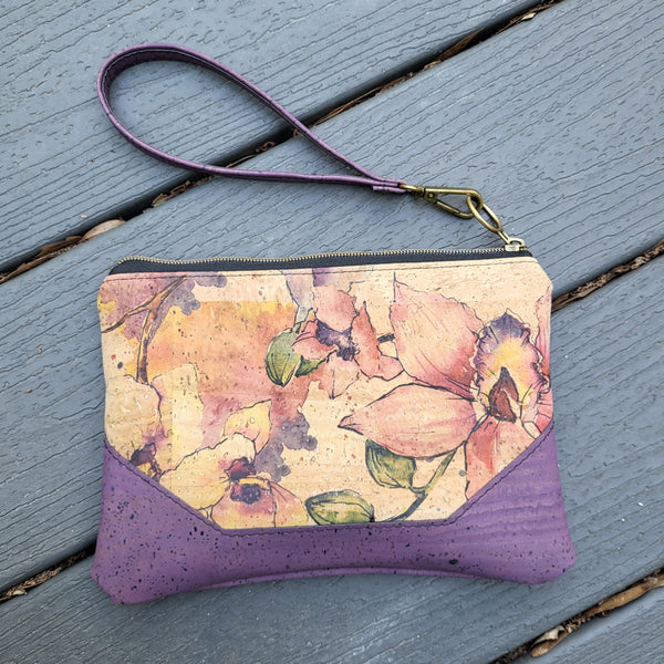 Floral&Purple Cork Clutch