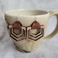 Cherry Wood & Cork Dangle Earrings