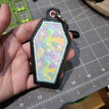 Coffin Vinyl Key Ring/Tags