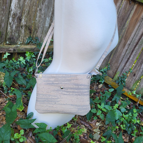 Sandstone cork, slim Callisto crossbody