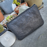 Obsidian black Clutch, Piñatex (mineral)
