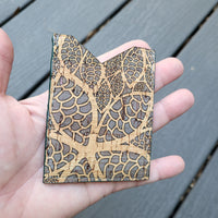 Gray Flowers 3 Slot Card Wallet
