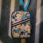 Blue Flowers, teal wax Canvas