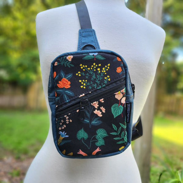 Floral.Garden, black wax Canvas