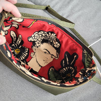 Olive Green cork, frida lining, Sirona crossbody