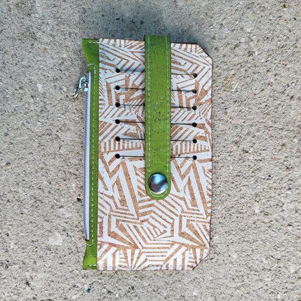 White Abstract. cork Purse pal