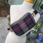 BURGUNDY MIX,  HARRIS TWEED VINYL 5th Avenue Fanny/Sling