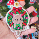 Wreath Cat Ornament