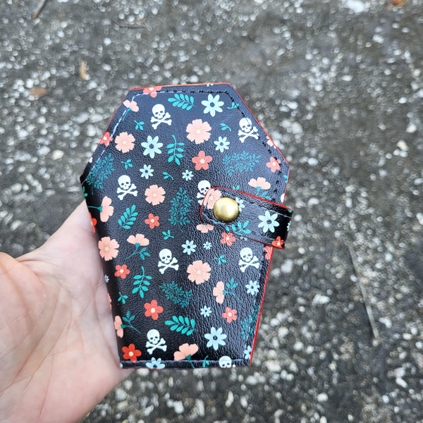 Skull & Flowers, Claudia Coffin Wallet