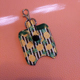 Pineapples/Stripes Sanitizer Bottle and Holder