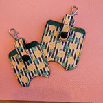 Pineapples/Stripes Sanitizer Bottle and Holder